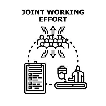 Joint working effort concept for business collaboration Stock Illustration