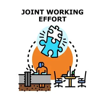 Joint working effort concept for teamwork and cooperation 스톡 일러스트