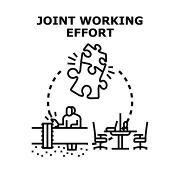 Joint working effort concept for teamwork and cooperation 스톡 일러스트