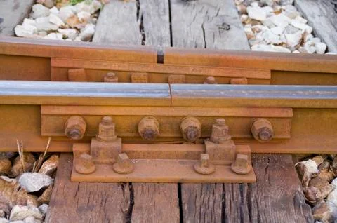 Jointed rails Stock Photos