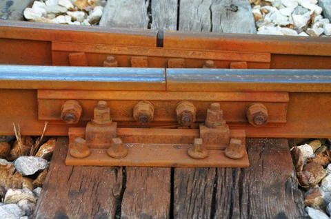 Jointed rails Stock Photos