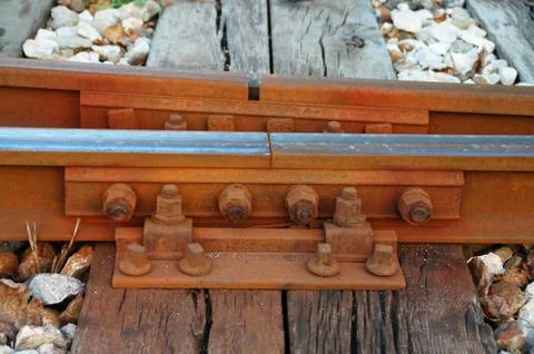 Jointed rails Stock Photos