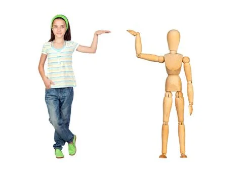 Jointed wooden mannequin Stock Photos