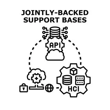 Jointly backed support bases for collaborative technology infrastructure Stock Illustration