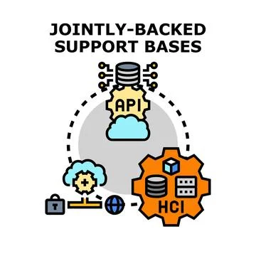 Jointly backed support bases for collaborative technology infrastructure イラスト素材