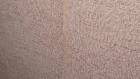 Joints problems bad gluing wallpaper rolls vinyl preparing the surface walls 스톡 동영상 148397186