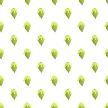 Jojoba plant seeds green pattern repeating background Stock Illustration