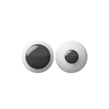 Joke eyes realistic vector 3D design, funny tease emoji emoticon icon, volume Stock Illustration