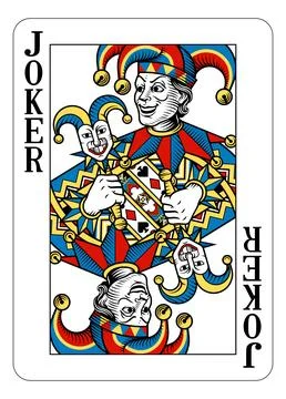 Joker Card Design from Deck of Playing Cards 스톡 일러스트