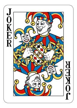 Joker Card Design from Deck of Playing Cards 스톡 일러스트