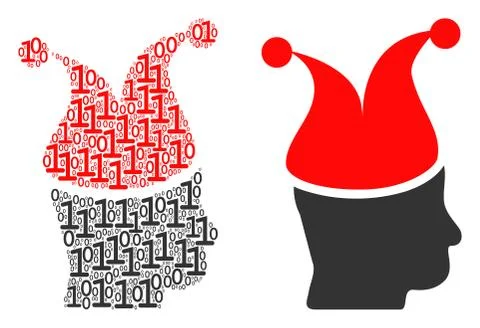 Joker Collage of Binary Digits イラスト素材