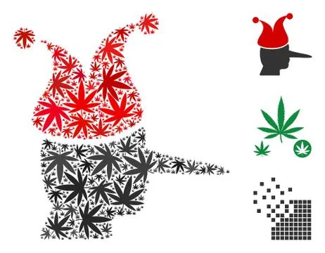 Joker Composition of Marijuana Stock Illustration