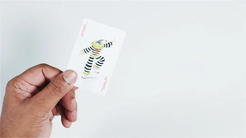 Joker in Hand Stock-Footage 136276538