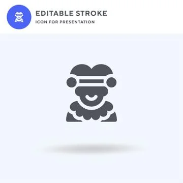Joker icon vector, filled flat sign, solid pictogram isolated on white, logo Ilustración de archivo