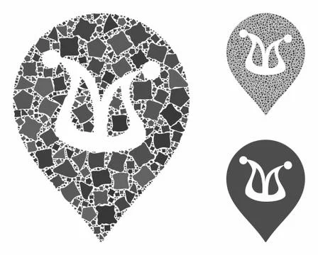 Joker marker Composition Icon of Unequal Pieces Stock Illustration
