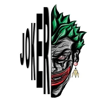 Joker smiling face vector 스톡 일러스트