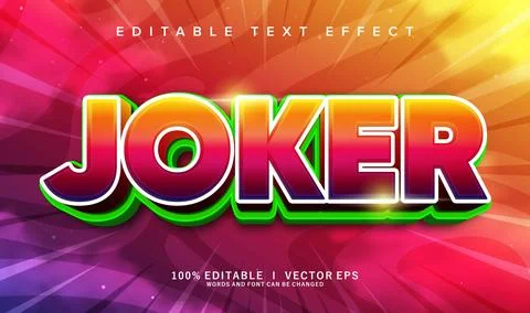 Joker vector text effect with modern style design Stock Illustration