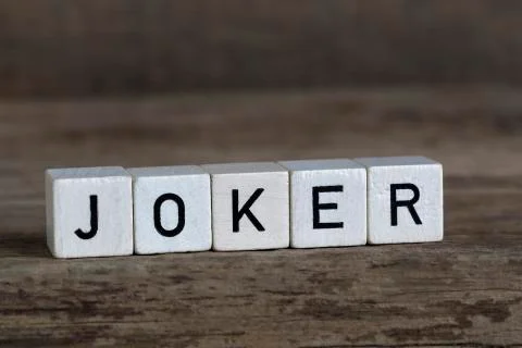 Joker, written in cubes Stock Photos