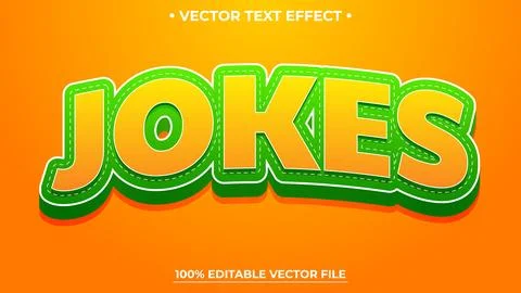 Jokes Editable text effect in cute cartoon text style Stock Illustration