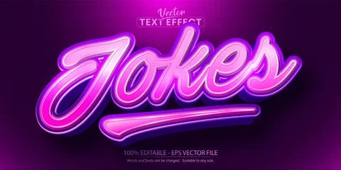 Jokes text, cartoon style editable text effect Stock Illustration