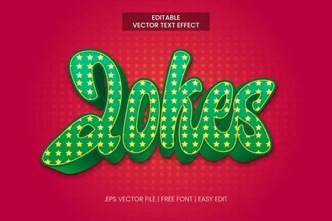 JOKES TEXT EFFECT Stock Illustration