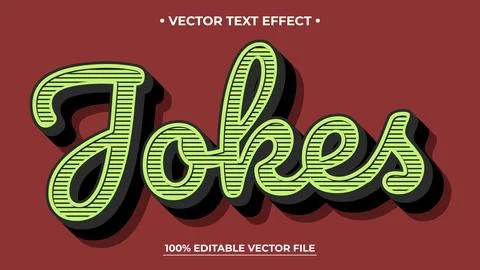 Jokes text effect, vintage retro editable text effect style Stock Illustration