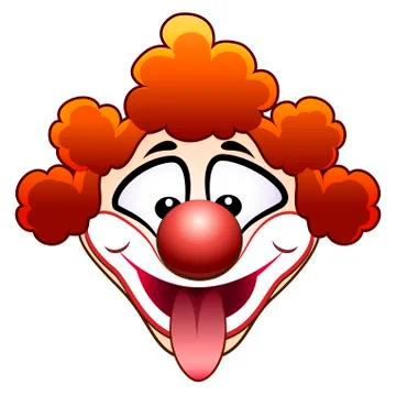 Joking circus clown head Illustrazione stock