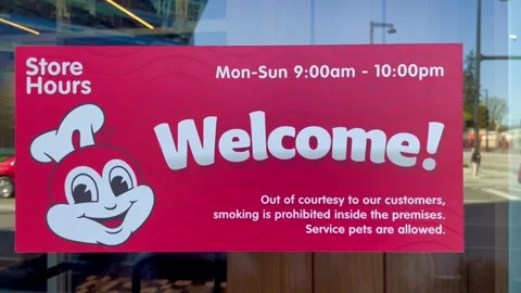 Jollibee store hours Video stock 240207676