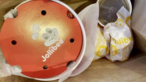 Jollibee take-away order Video stock 243849091