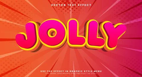 Jolly 3d editable text effect Template Illustrazione stock