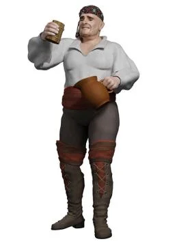 Jolly Pirate Drinking Grog Stock Illustration