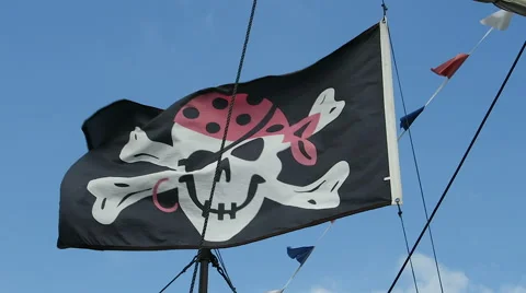 Jolly Rodger flag Stock Footage 53362966