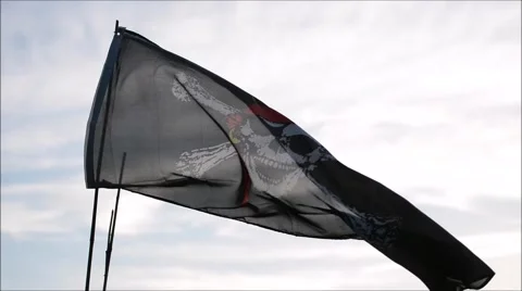 Jolly roger flag Stock Footage 67969205