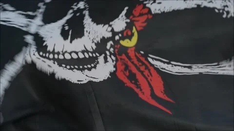 Jolly roger flag Stock Footage 67969332