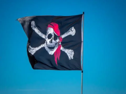 The jolly roger flag Stock Photos