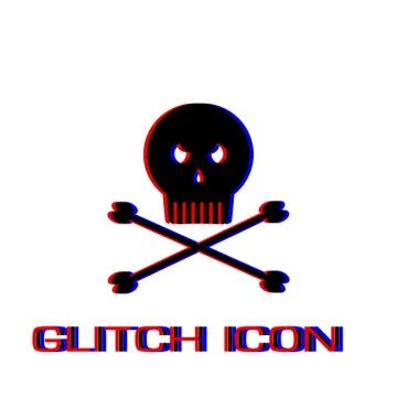 Jolly roger icon flat. Stock Illustration