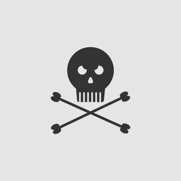 Jolly roger icon flat. Stock Illustration