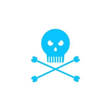Jolly roger icon flat. Stock Illustration