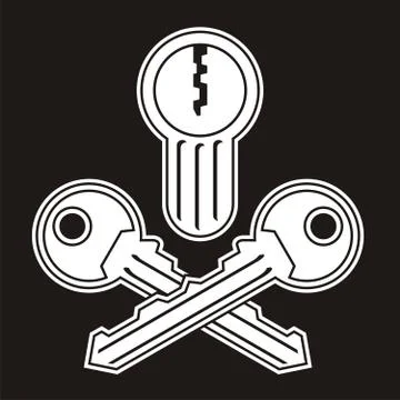 Jolly Roger lock with keys Stock Illustration