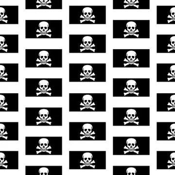 Jolly Roger seamless pattern Illustrazione stock