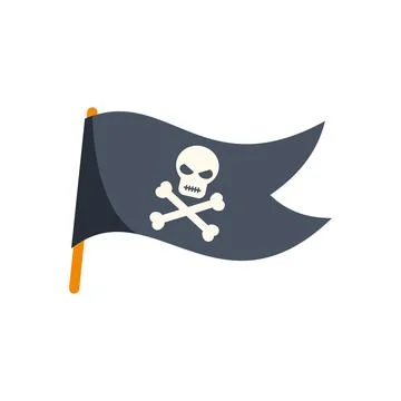 Jolly roger skull crossbones flag waving pirate symbol Stock Illustration