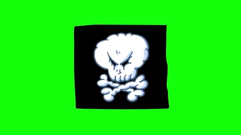 Jolly roger skull greenbox Stock Footage 327288007