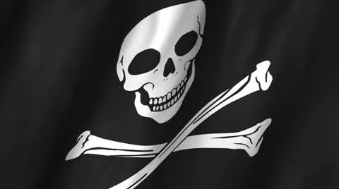 Jolly Roger Waving Flag Stock Footage 12290661