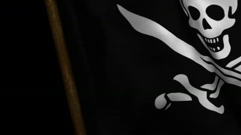 Jolly Roger Wipe with Alpha Stock Footage 548169