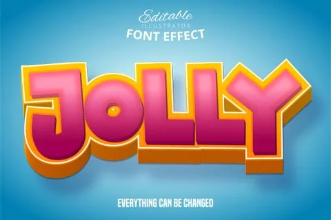Jolly text, 3d editable font effect Stock Illustration