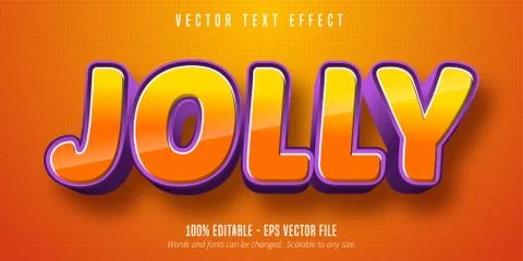 Jolly text, 3d editable text effect Stock Illustration