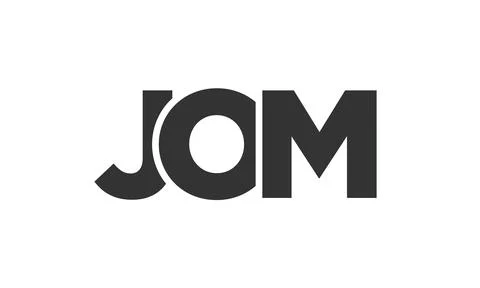 JOM logo design template with strong and modern bold text. Initial based ve.. Stock Illustration