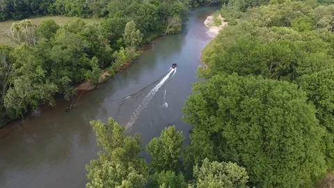 Jon Boat river run Stock Footage 90559800