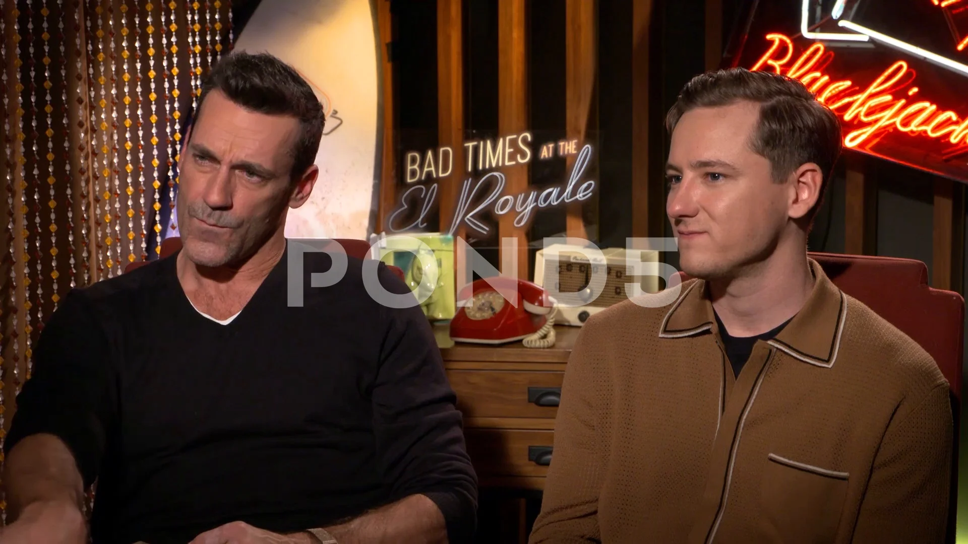 Jon Hamm And Lewis Pullman Talk About Their Movie Bad Times At El Royal Clip