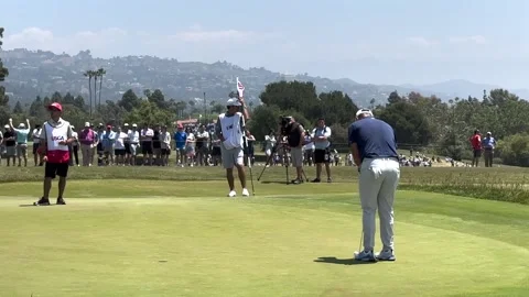 Jon Rahm Golf Player on 2023 US Open Tournament in Los Angeles Country Stock Footage 245352585